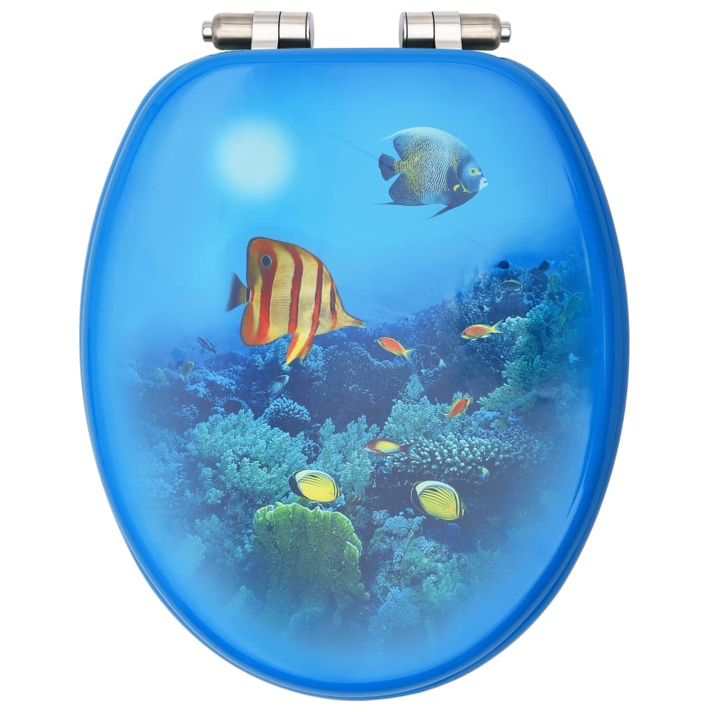 VidaXL Toiletbrillen met soft-close deksel 2 st diepzee MDF