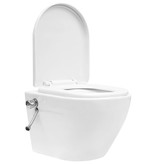 VidaXL Hangend toilet randloos met verborgen stortbak keramiek wit