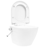 VidaXL Hangend toilet randloos met verborgen stortbak keramiek wit