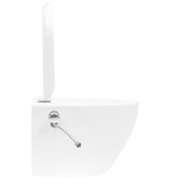 VidaXL Hangend toilet randloos met verborgen stortbak keramiek wit