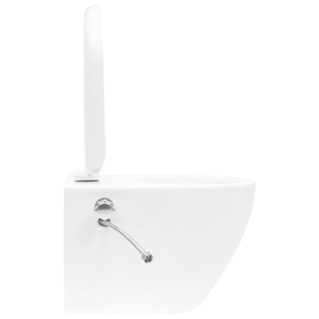 VidaXL Hangend toilet randloos met verborgen stortbak keramiek wit