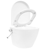 VidaXL Hangend toilet randloos met verborgen stortbak keramiek wit