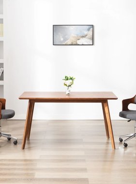 VidaXL Eetkamerstoelen 2 st draaibaar gebogen hout en stof grijs