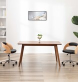VidaXL Eetkamerstoelen draaibaar 2 st gebogen hout en kunstleer zwart