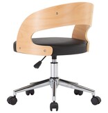 VidaXL Eetkamerstoelen draaibaar 2 st gebogen hout en kunstleer zwart
