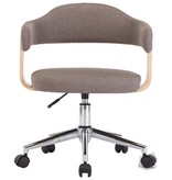 VidaXL Eetkamerstoelen 4 st draaibaar gebogen hout en stof taupe