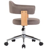VidaXL Eetkamerstoelen 2 st draaibaar gebogen hout en stof taupe