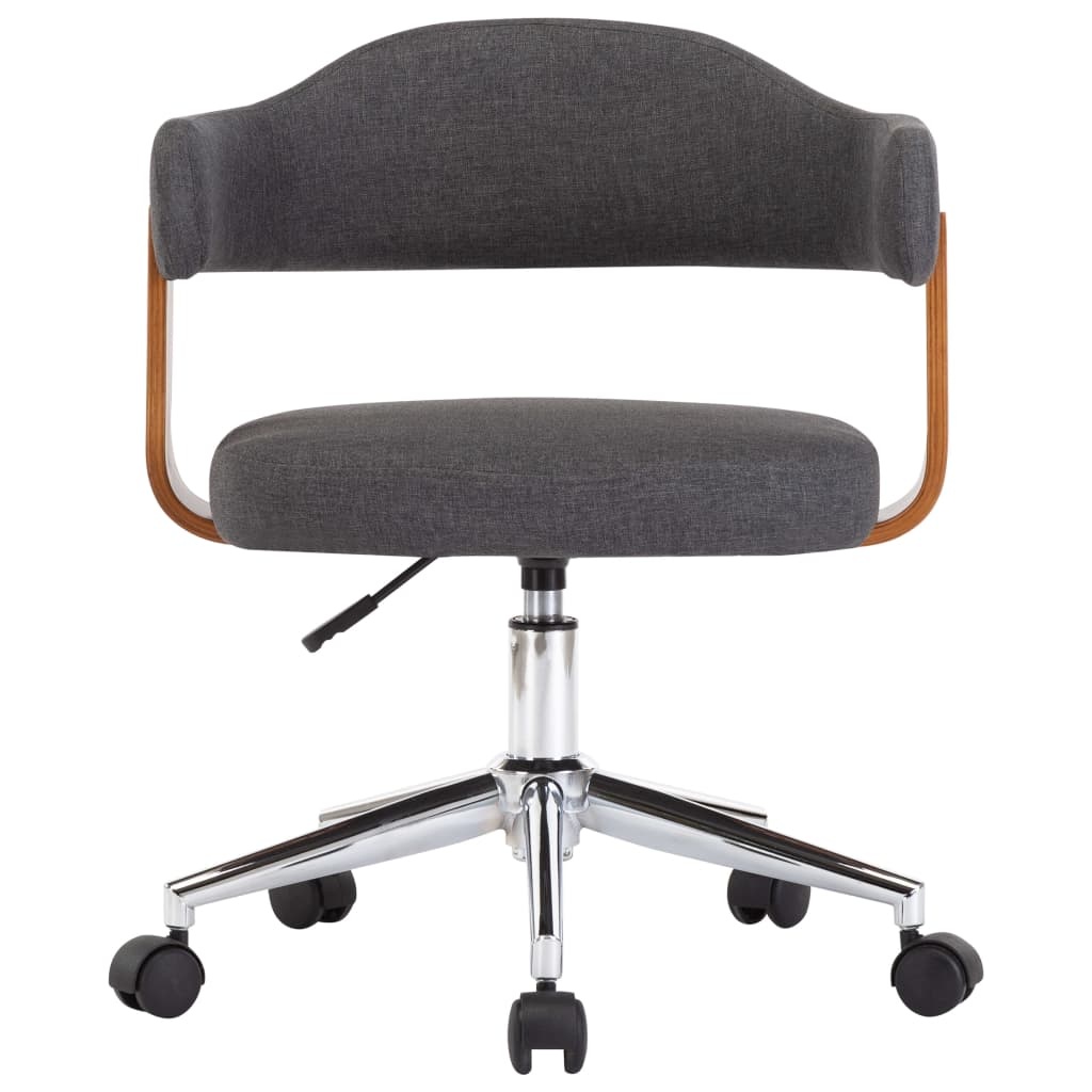 VidaXL Eetkamerstoelen 6 st draaibaar gebogen hout en stof grijs