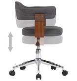 VidaXL Eetkamerstoelen 6 st draaibaar gebogen hout en stof grijs