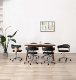 VidaXL Eetkamerstoelen draaibaar 6 st kunstleer zwart