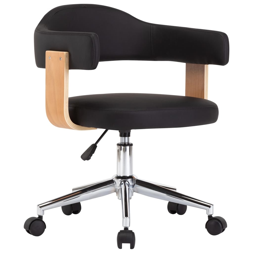 VidaXL Eetkamerstoelen draaibaar 6 st kunstleer zwart