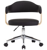 VidaXL Eetkamerstoelen draaibaar 6 st kunstleer zwart