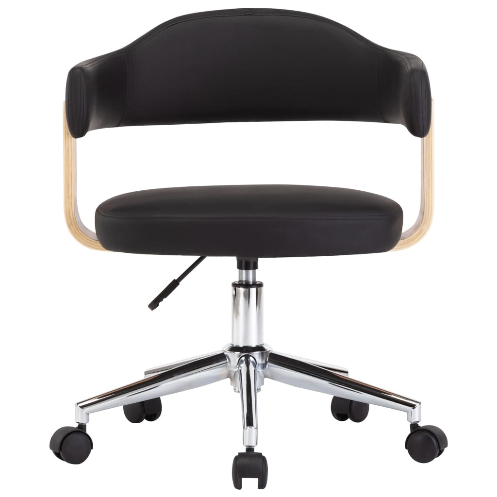 VidaXL Eetkamerstoelen draaibaar 6 st kunstleer zwart