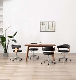 VidaXL Eetkamerstoelen draaibaar 4 st kunstleer zwart