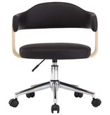 VidaXL Eetkamerstoelen draaibaar 4 st kunstleer zwart