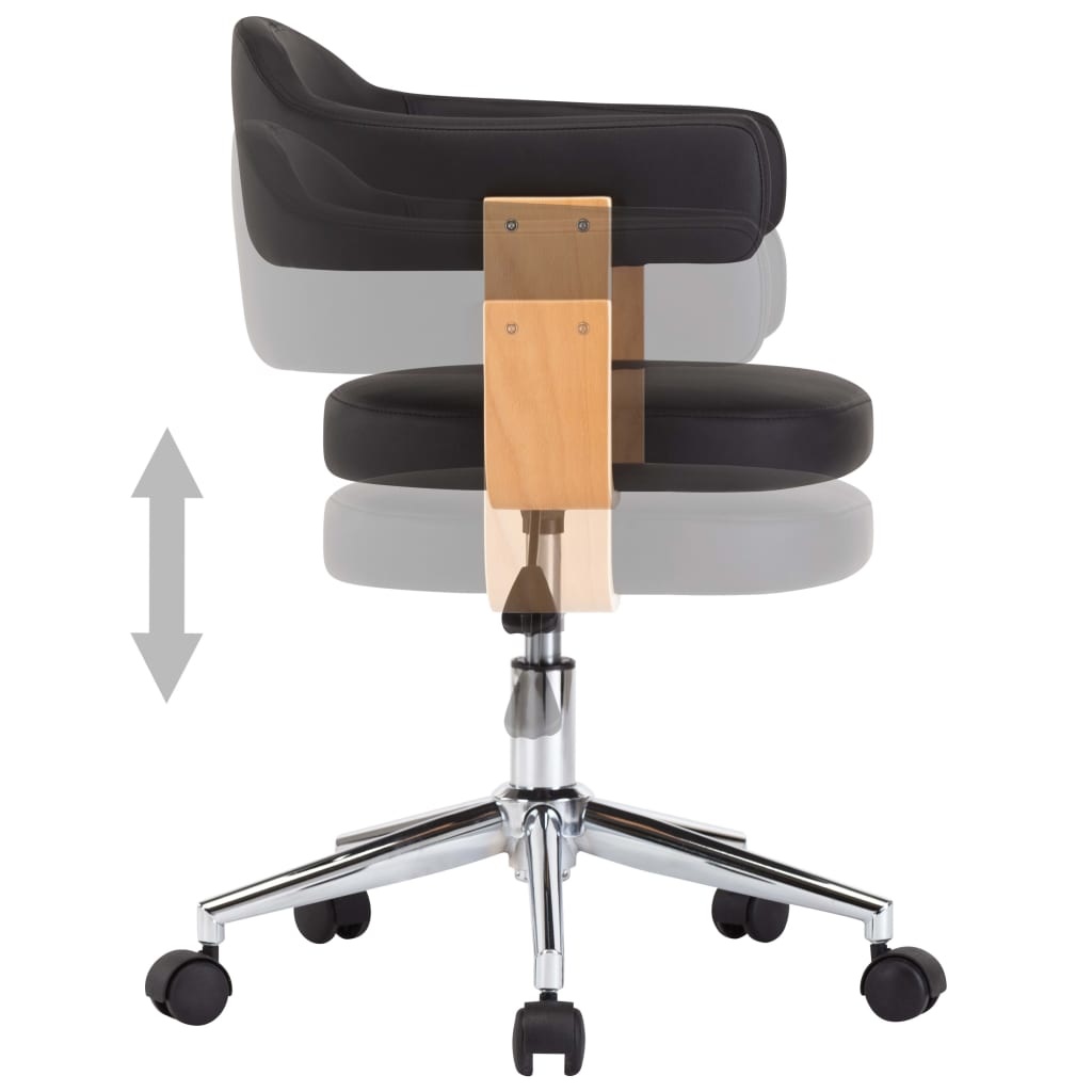 VidaXL Eetkamerstoelen draaibaar 4 st kunstleer zwart