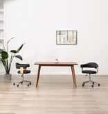 VidaXL Eetkamerstoelen draaibaar 2 st kunstleer zwart