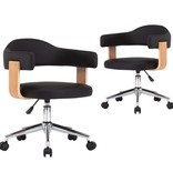 VidaXL Eetkamerstoelen draaibaar 2 st kunstleer zwart