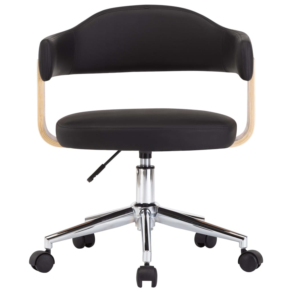 VidaXL Eetkamerstoelen draaibaar 2 st kunstleer zwart