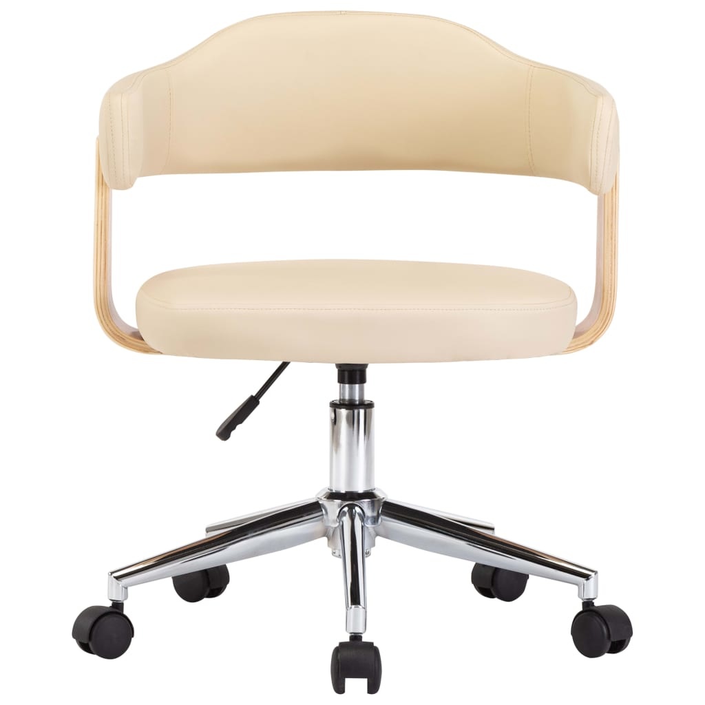 VidaXL Eetkamerstoelen draaibaar 4 st kunstleer crème