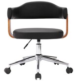 VidaXL Eetkamerstoelen draaibaar 6 st gebogen hout en kunstleer zwart