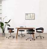 VidaXL Eetkamerstoelen draaibaar 4 st gebogen hout en kunstleer zwart