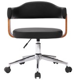 VidaXL Eetkamerstoelen draaibaar 4 st gebogen hout en kunstleer zwart