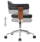 VidaXL Eetkamerstoelen draaibaar 4 st gebogen hout en kunstleer zwart