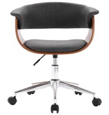 VidaXL Eetkamerstoelen draaibaar 6 st stof grijs