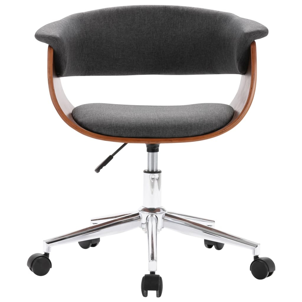 VidaXL Eetkamerstoelen draaibaar 6 st stof grijs