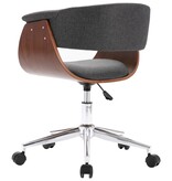 VidaXL Eetkamerstoelen draaibaar 6 st stof grijs