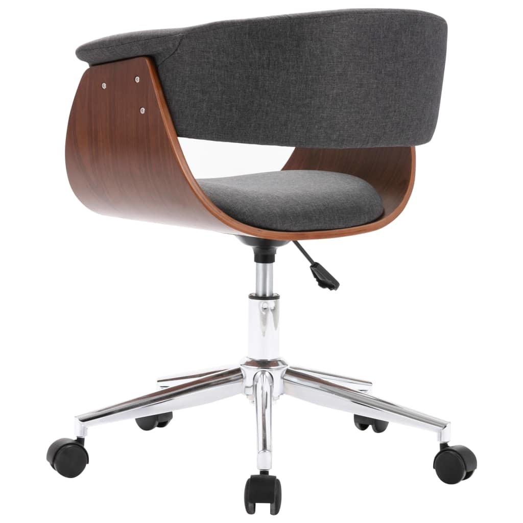 VidaXL Eetkamerstoelen draaibaar 6 st stof grijs