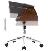 VidaXL Eetkamerstoelen draaibaar 6 st stof grijs