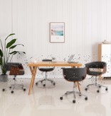 VidaXL Eetkamerstoelen draaibaar 4 st stof grijs