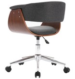 VidaXL Eetkamerstoelen draaibaar 4 st stof grijs