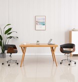 VidaXL Eetkamerstoelen draaibaar 2 st stof grijs