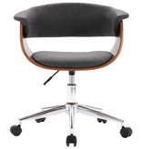 VidaXL Eetkamerstoelen draaibaar 2 st stof grijs