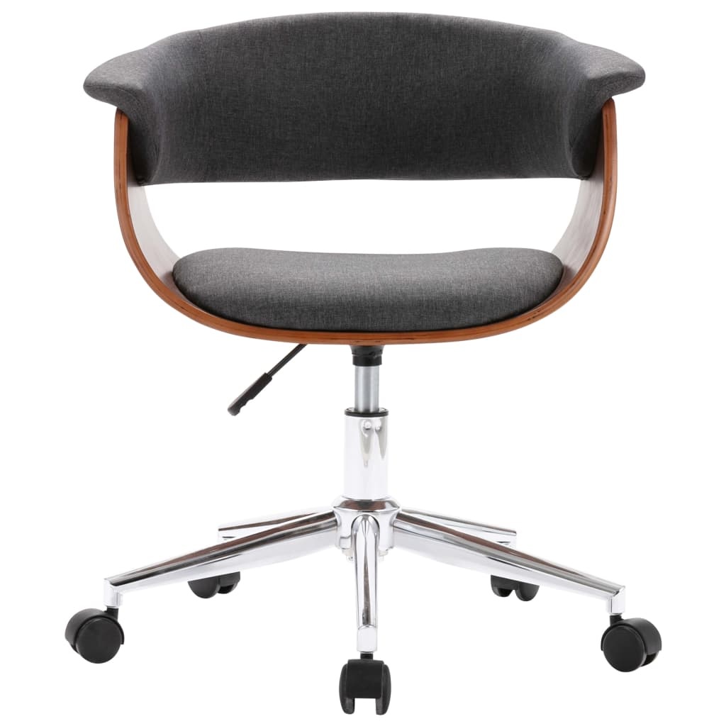VidaXL Eetkamerstoelen draaibaar 2 st stof grijs