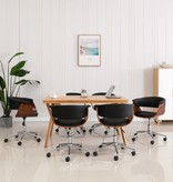VidaXL Eetkamerstoelen draaibaar 6 st kunstleer zwart