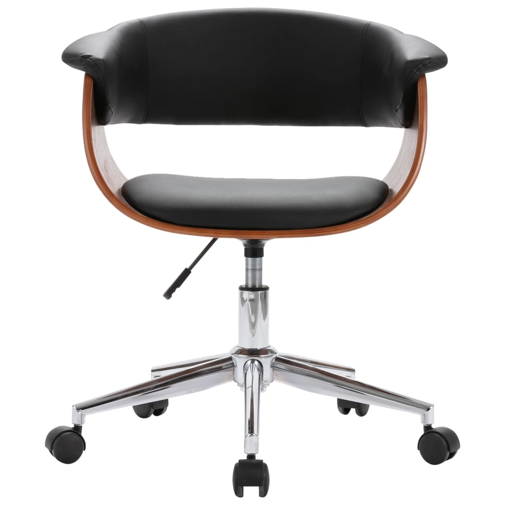 VidaXL Eetkamerstoelen draaibaar 6 st kunstleer zwart
