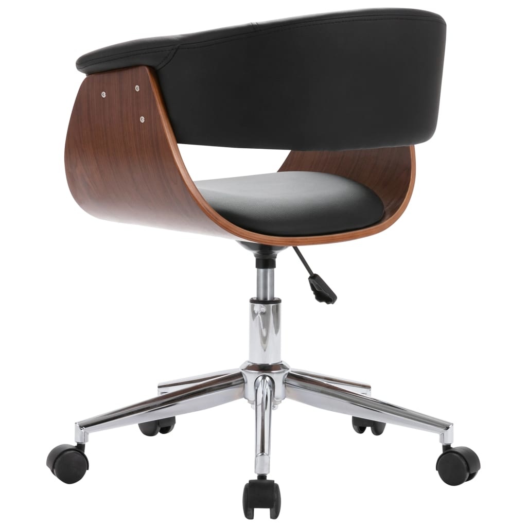 VidaXL Eetkamerstoelen draaibaar 6 st kunstleer zwart