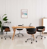VidaXL Eetkamerstoelen draaibaar 4 st kunstleer zwart