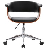 VidaXL Eetkamerstoelen draaibaar 2 st kunstleer zwart