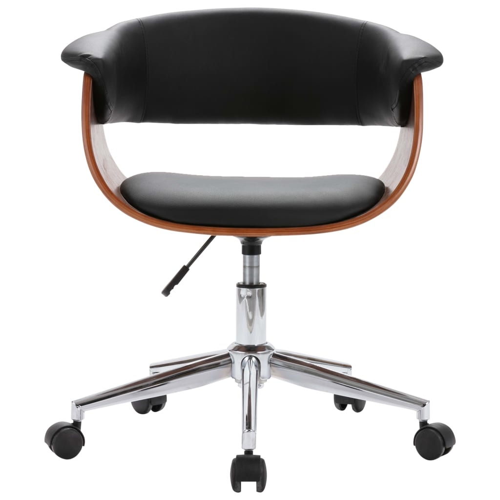 VidaXL Eetkamerstoelen draaibaar 2 st kunstleer zwart