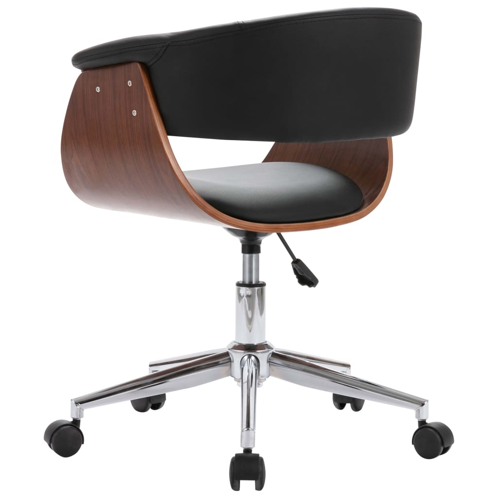 VidaXL Eetkamerstoelen draaibaar 2 st kunstleer zwart
