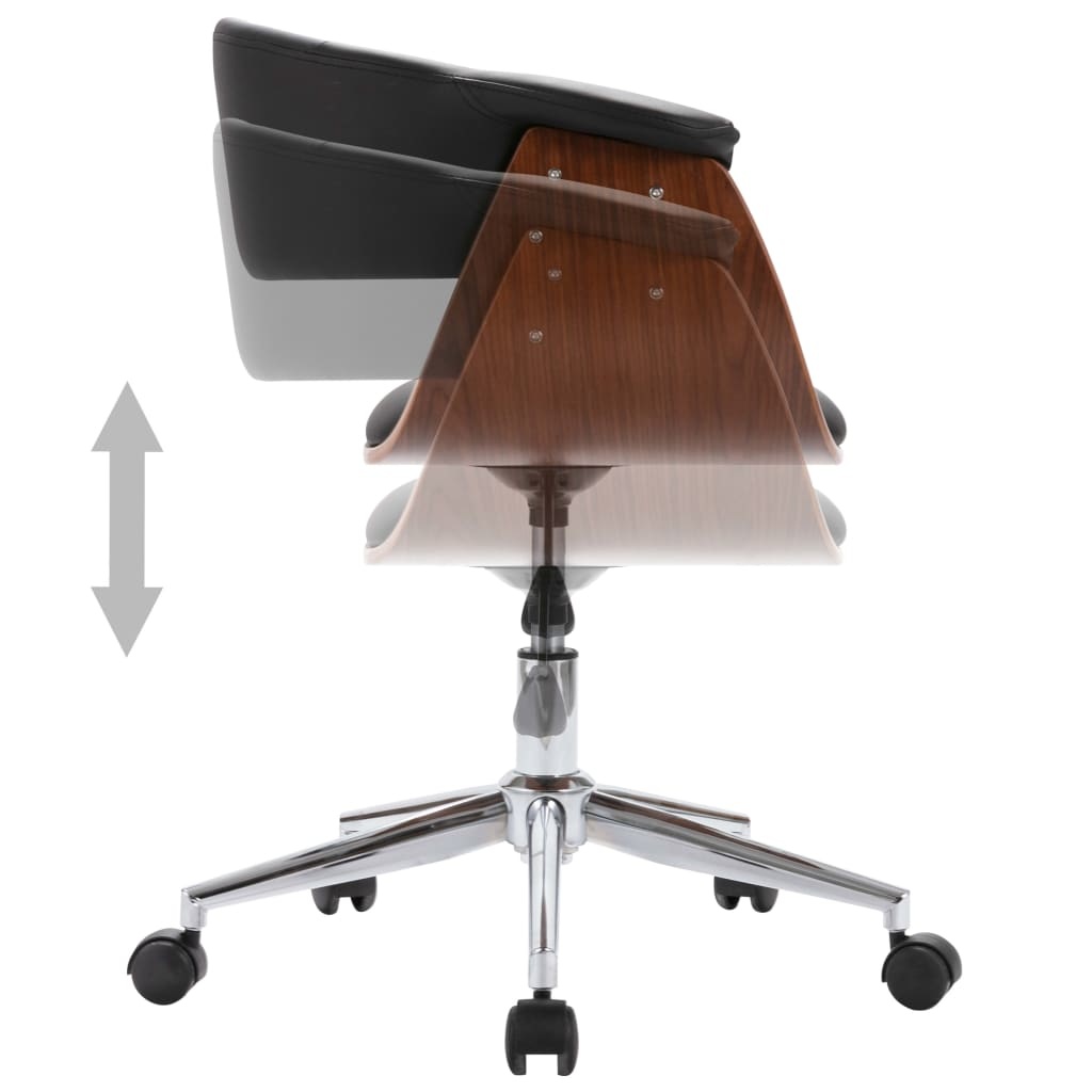VidaXL Eetkamerstoelen draaibaar 2 st kunstleer zwart
