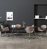 VidaXL Eetkamerstoelen draaibaar 4 st stof taupe