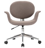 VidaXL Eetkamerstoelen draaibaar 4 st stof taupe