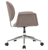 VidaXL Eetkamerstoelen draaibaar 4 st stof taupe