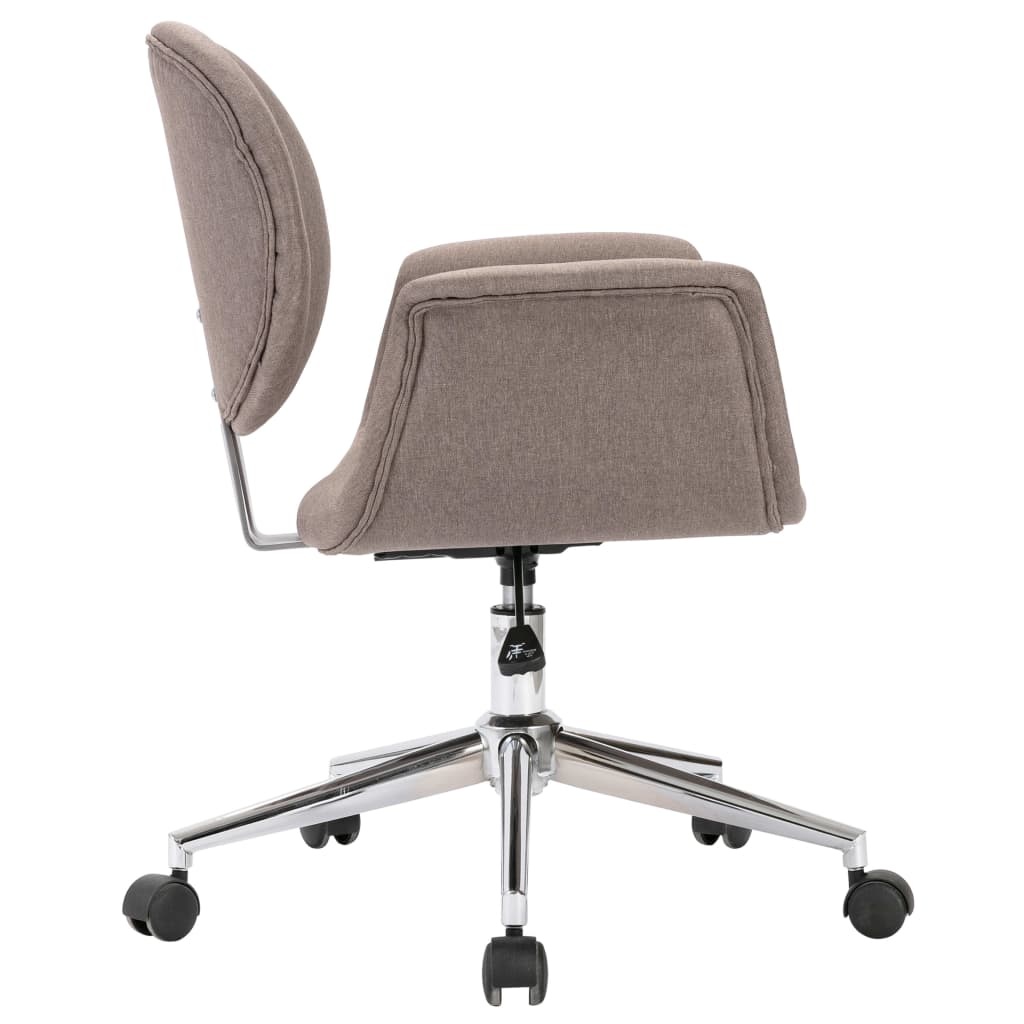 VidaXL Eetkamerstoelen draaibaar 4 st stof taupe